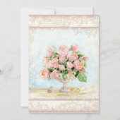  Blush Roos Bloemen Kant Swirl Bruiloft Kaart (Achterkant)