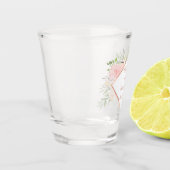 Blush Roos Bloemen Lijst Bruiloft Shot Glas (Links)