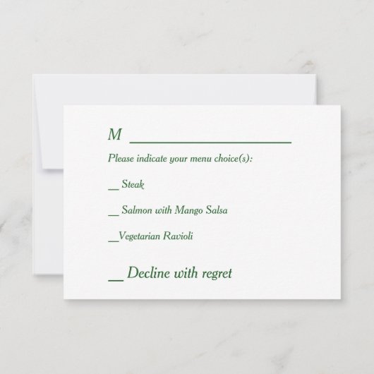 Blush Roos Bloemen Trouwmenu RSVP (Achterkant)