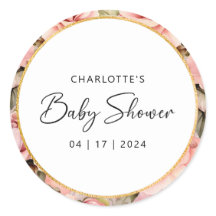 Blush Roos Bloemen Waterverf Baby shower