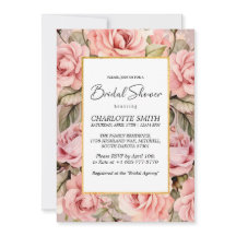 Blush Roos Bloemen Waterverf Vrijgezellenfeest