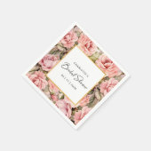 Blush Roos Bloemen Waterverf Vrijgezellenfeest Servet (Hoek)