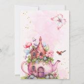 Blush roos bloemenfee Baby shower thee Kaart (Achterkant)