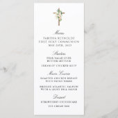 Blush Roos Bloemenkruis Eerste Communie Menu (Voorkant)