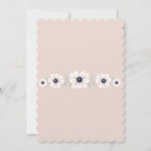 Blush Roos Blue Ivory Anemone Tijdloze bruiloft Kaart (Achterkant)