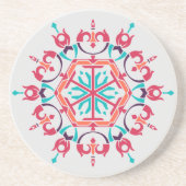 Blush Roos Blue Mandala Pattern Zandsteen Onderzetter (Voorkant)