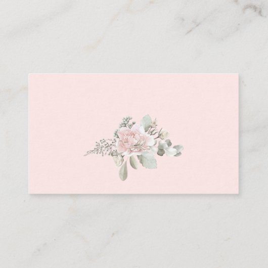 Blush roos boho chic elegant informatiekaartje (Achterkant)