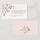 Blush roos boho chic elegant informatiekaartje (Voorkant / Achterkant)