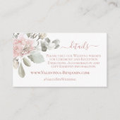 Blush roos boho chic elegant informatiekaartje (Voorkant)