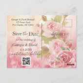 Blush Roos Botanical Bewaar de datum Briefkaart (Achterkant)