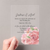 Blush Roos botanisch Acryl Uitnodigingen (Insitu (Draagbaar))