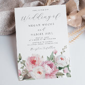 Blush & Roos Botanische Bloemen Huwelijk Kaart