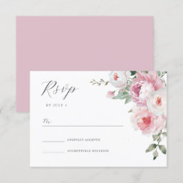 Blush & Roos Botanische Bloemen Wedding RSVP Kaart
