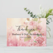 Blush Roos Botanische bruiloft Bedankt (Staand voorkant)