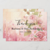 Blush Roos Botanische bruiloft Bedankt (Voorkant / Achterkant)