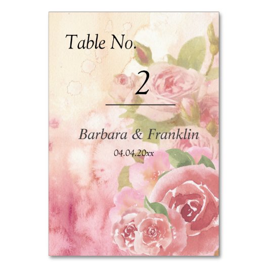 Blush Roos Botanische bruiloft Kaart (Achterkant)