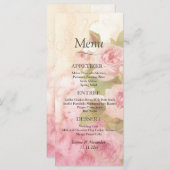 Blush Roos Botanische bruiloft Menu (Voorkant / Achterkant)