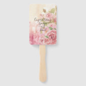 Blush Roos Botanische bruiloft programma Handwaaier (Achterkant)