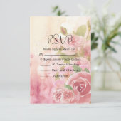 Blush Roos Botanische bruiloft RSVP Kaartje (Staand voorkant)
