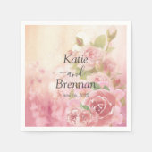 Blush Roos Botanische bruiloft Servet (Voorkant)