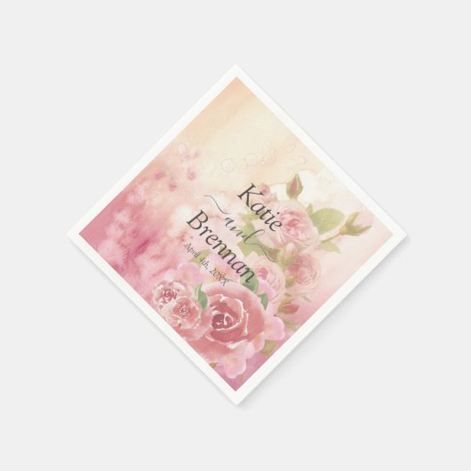 Blush Roos Botanische bruiloft Servet (Hoek)