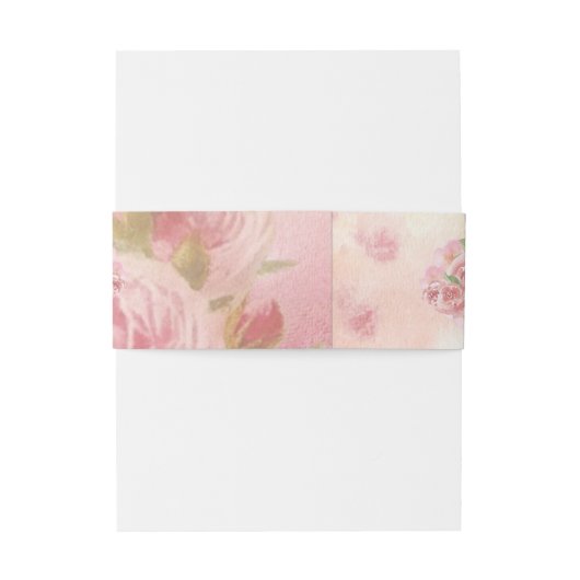 Blush Roos Botanische bruiloft Uitnodigingen Wikkel (Achterkant Voorbeeld)