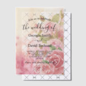 Blush Roos Botanische bruiloft Vellum Uitnodigingen (Offset (Uitnodiging))