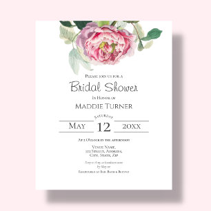 Blush Roos   Bridal Shower-uitnodiging