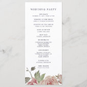 Blush Roos bruiloft ceremonie programma Programmakaart (Achterkant)