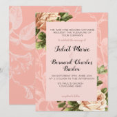 Blush  Roos bruiloft Kaart (Voorkant / Achterkant)