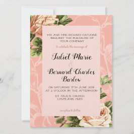 Blush Roos bruiloft Kaart