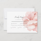 Blush Roos bruiloft receptie diner wit RSVP (Voorkant)