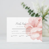 Blush Roos bruiloft receptie diner wit RSVP (Staand voorkant)