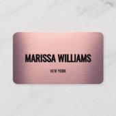 Blush Roos Brushed Metal Modern Visitekaartje (Voorkant)