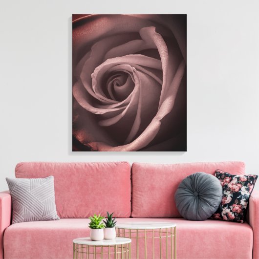 Blush Roos Canvas Afdruk (Insitu (Woonkamer))