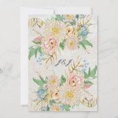 Blush Roos Chrysanthemum Floral Waterverf Art Kaart (Achterkant)