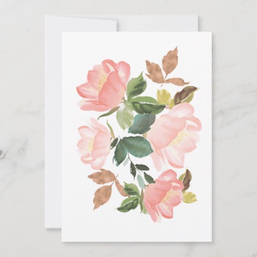 Blush Roos Couples Shower Invitation Kaart (Achterkant)