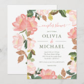 Blush Roos Couples Shower Invitation Kaart (Voorkant / Achterkant)