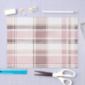Blush Roos Cream Brown Stripes Verjaardag Tissuepapier (Craft)