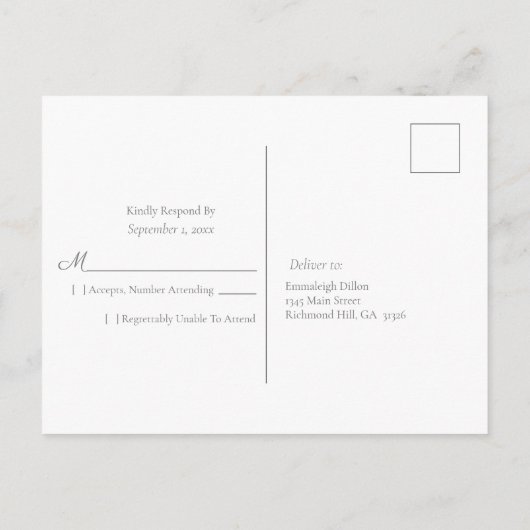 Blush Roos Crystal Cut Edelsteen bruiloft RSVP Uitnodiging Briefkaart (Achterkant)