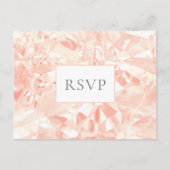 Blush Roos Crystal Cut Edelsteen bruiloft RSVP Uitnodiging Briefkaart (Voorkant)