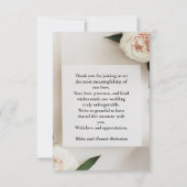 Blush Roos Custom Wedding Bedankt Card (Achterkant)