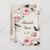 Blush Roos Custom Wedding Bedankt Card (Voorkant / Achterkant)
