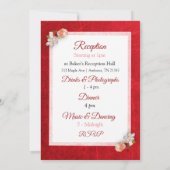 Blush Roos Deep Red Floral Huwelijksuitnodiging Kaart (Achterkant)