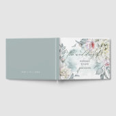 Blush Roos en Alabaster Garden Floral Guest Book Gastenboek (Volledig)