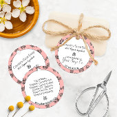 Blush Roos 🌹 en bladeren Line Art Soap Hang Label