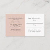 Blush Roos en grijs gemarmerde elegantie benoeming Visitekaartje (Achterkant)