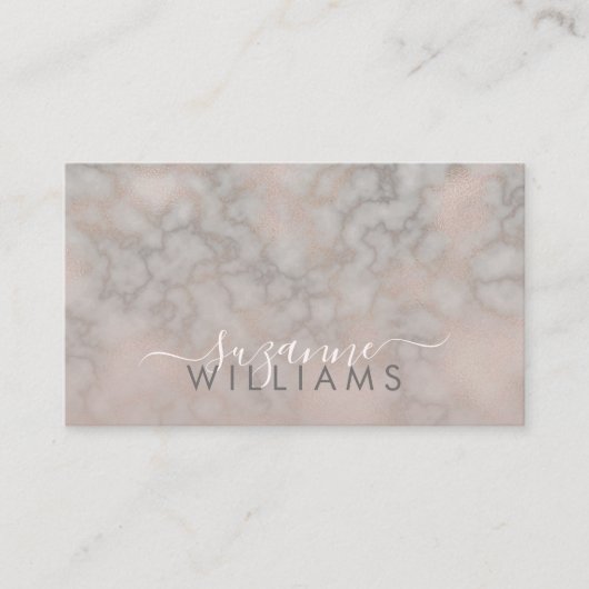 Blush Roos en grijs gemarmerde elegantie benoeming Visitekaartje (Voorkant)