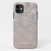 Blush Roos en grijze elegante marmergradiënt Case-Mate iPhone Case (Achterkant)