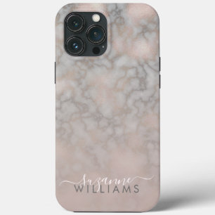 Blush Roos en grijze gemarmerde elegantie Case-Mate iPhone Case